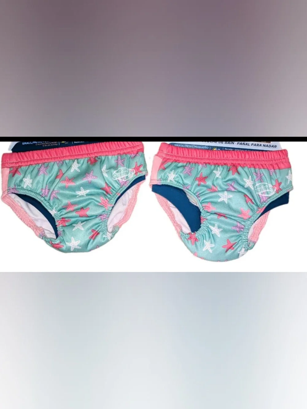NWT, Swimways,2pk, Mermaid Unicorn, Reusable, UPF, Swim Diapers -Size SM/6 Mths